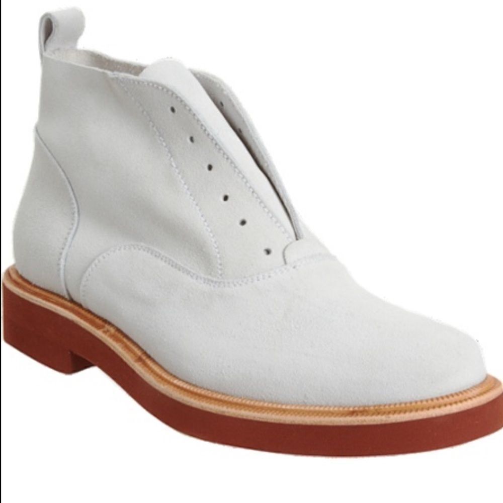 Sartore Laceless Ankle boot - white grey suede/leather